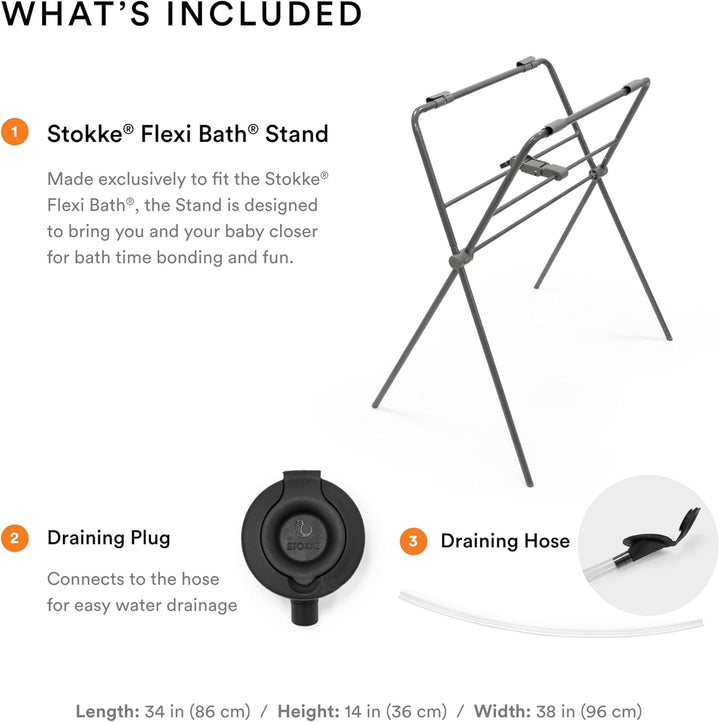 Stokke Flexi Bath Stand, Grey - Passend für Stokke Flexi Bath Faltbare Babywanne - Nicht kompatibel