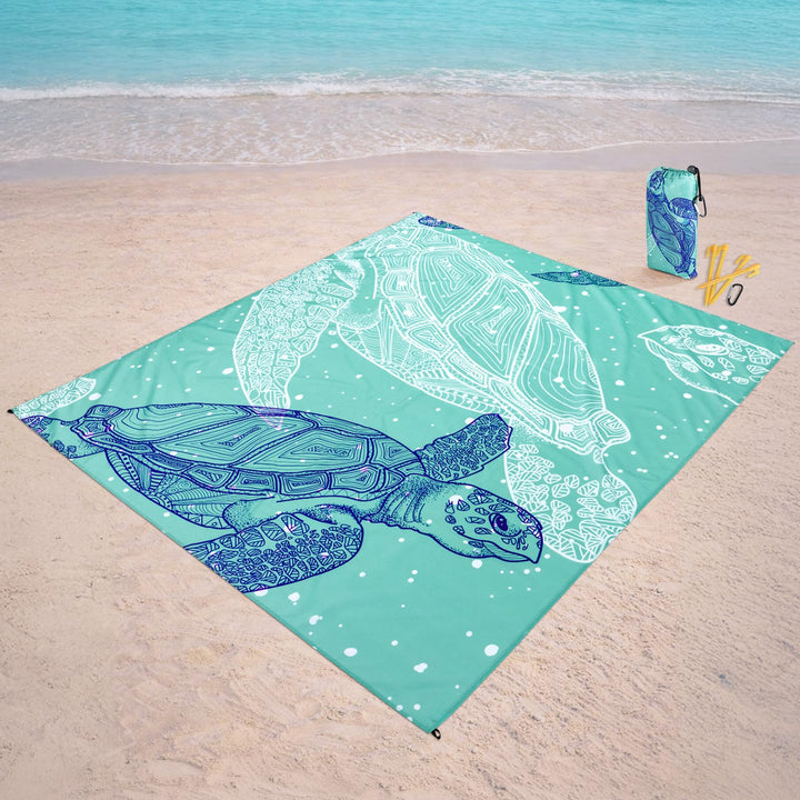 Sandfreie Stranddecke 200x140 cm – Ultraleichte & Kompakte Strandmatte | Wasserdichte Picknickdecke
