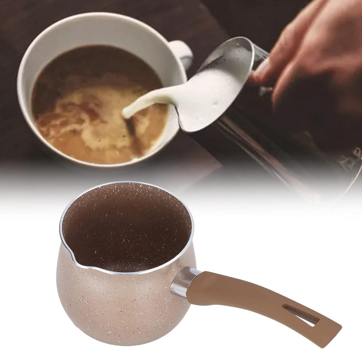 Mini Milchtopf 10 cm, Aluminiumlegierung Mini Kochtopf, Einhandgriff Kaffeewärmer, Kochtopf für Kaff