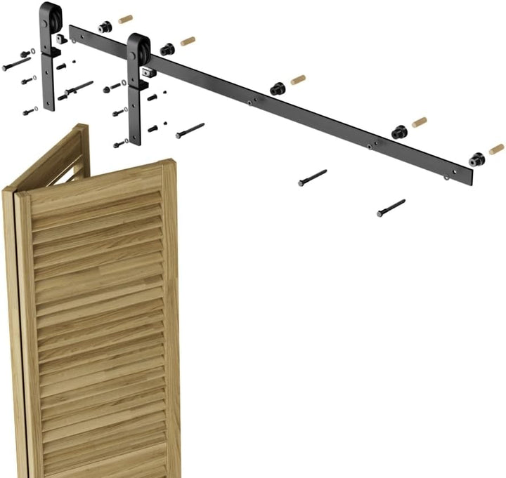 WOLFBIRD 152CM/5FT Bifold Schiebetürbeschlag für einseitig gerichtetes Beschlagsystem, Falten Door K