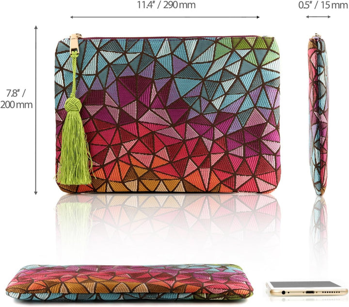 Otto Angelino Designer Frauen Bohemian Mode Clutch Geldbörse Mehrere Fächer Geld Karten Smartphone U