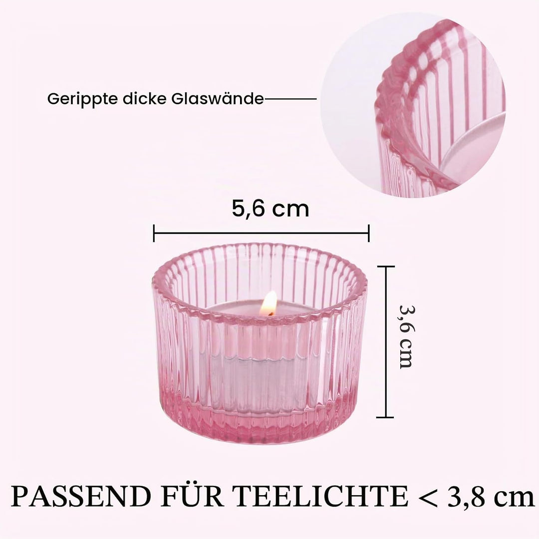 HofferRuffer Teelichthalter, 12 Stück, Glas-Teelichthalter für Abendessen, Hochzeit, Party, Weihnach