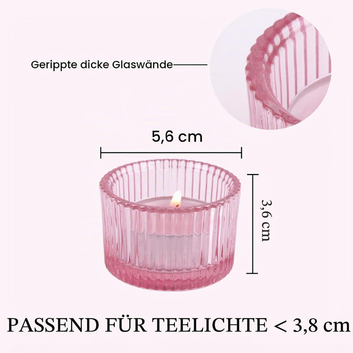 HofferRuffer Teelichthalter, 12 Stück, Glas-Teelichthalter für Abendessen, Hochzeit, Party, Weihnach