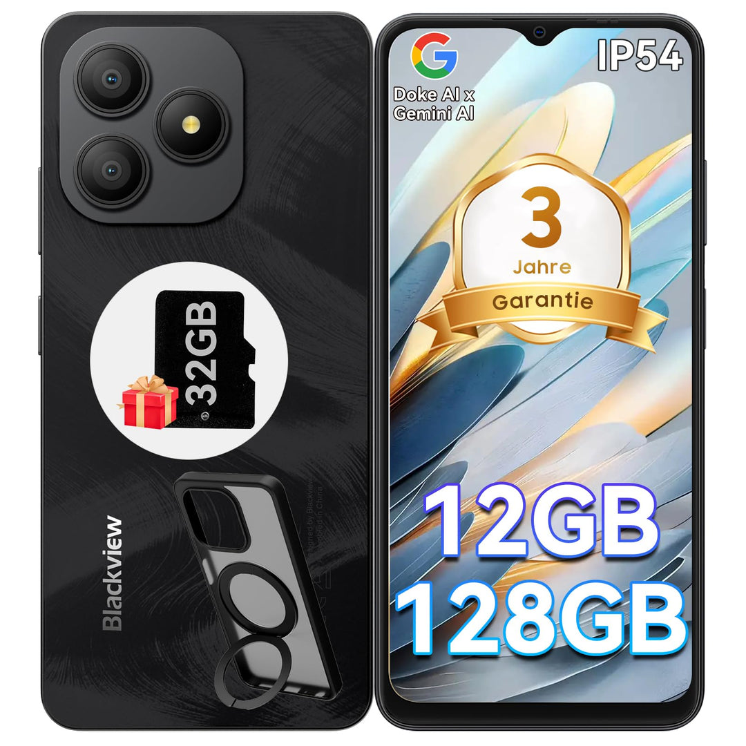Blackview Wave 9C Handy Ohne Vertrag, Android 15 Phone, 12GB+128GB/2TB TF, 6.56", 5000mAh Smartphone
