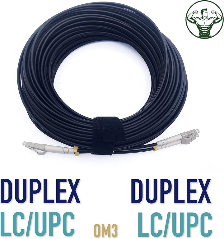 Elfcam® - Gepanzerte Glasfaser-kabel LC/UPC auf LC/UPC OM3 Multimode Duplex 50/125um LSZH, LWL-Kabel