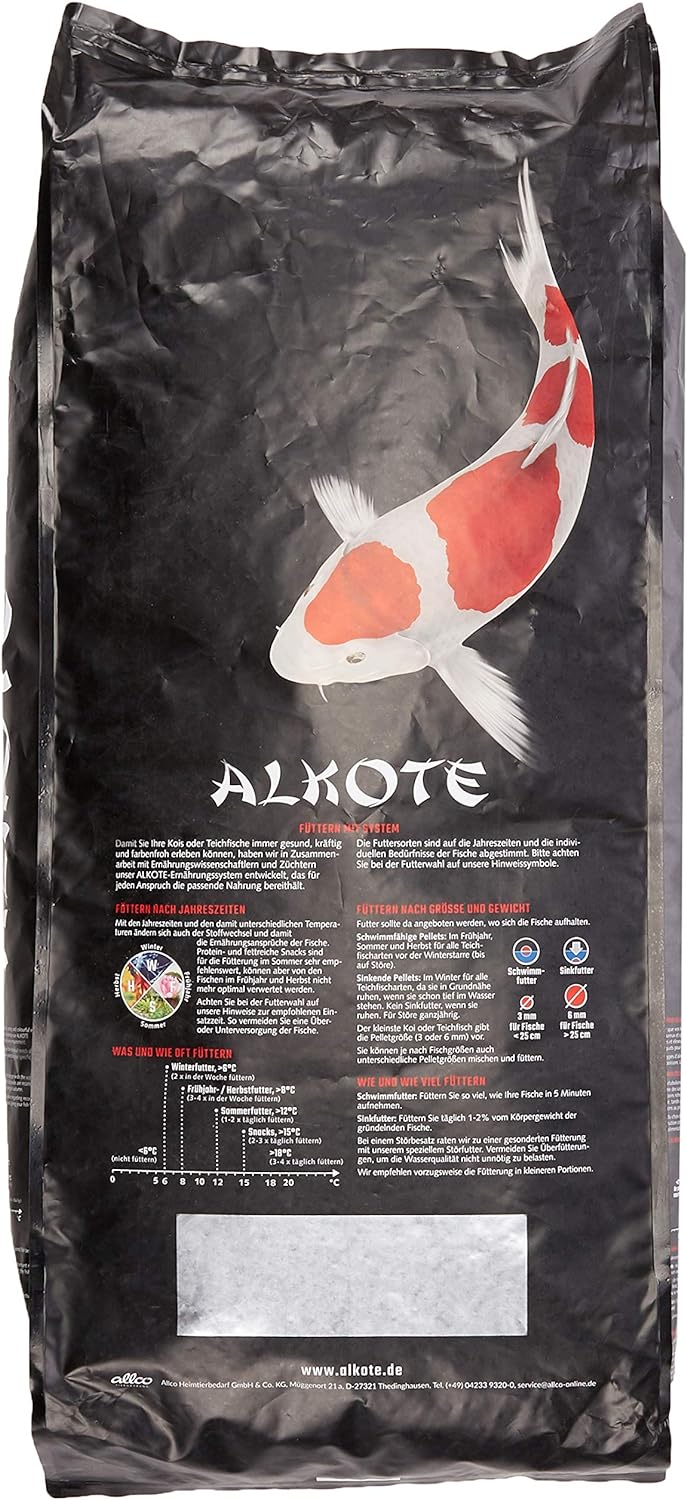 AL-KO-TE, 3-Jahreszeitenfutter für kleine Kois, Frühjahr bis Herbst, Schwimmende Pellets, 6 mm, Haup