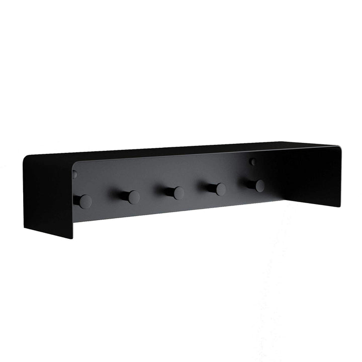 doporro Mehrzweckhaken 50x10x10 cm mit Ablage Handtuchhaken Schwarz matt aus Edelstahl, Handtuchhake