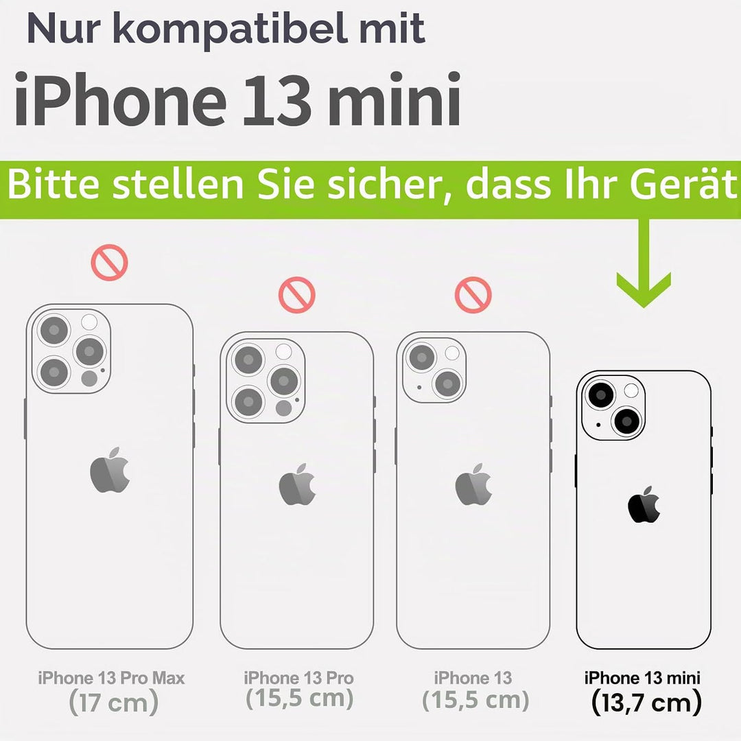 Carveit Magnetisch Hülle für iPhone 13 Mini [Elegante Walnuss] [Weich TPU Stossstange] Stossfeste Ha