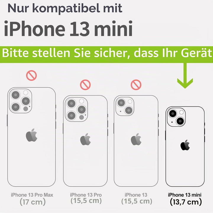 Carveit Magnetisch Hülle für iPhone 13 Mini [Elegante Walnuss] [Weich TPU Stossstange] Stossfeste Ha