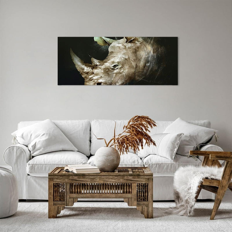 Panorama Bilder auf Leinwand 100x40cm Leinwandbild Tier Abstraktion Gross Wanddeko Bild Schlafzimmer