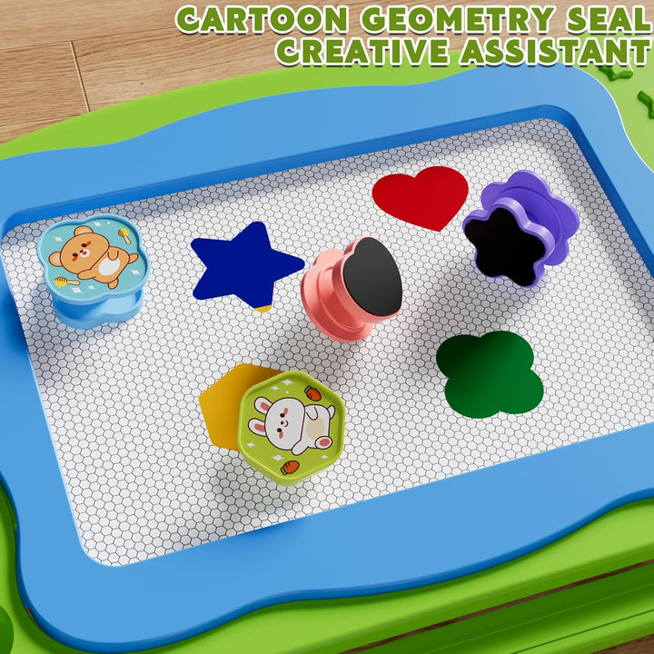 Grosse Magnetisches Zeichenbrett Spielzeug für Kinder Alter 3-7 Jahre, löschbare Doodle Brett mit 4