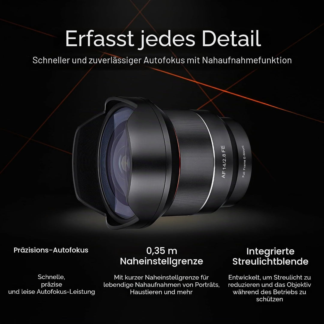 Samyang 14 mm F2.8 AF Weitwinkel, Autofokus-Objektiv für Canon EF
