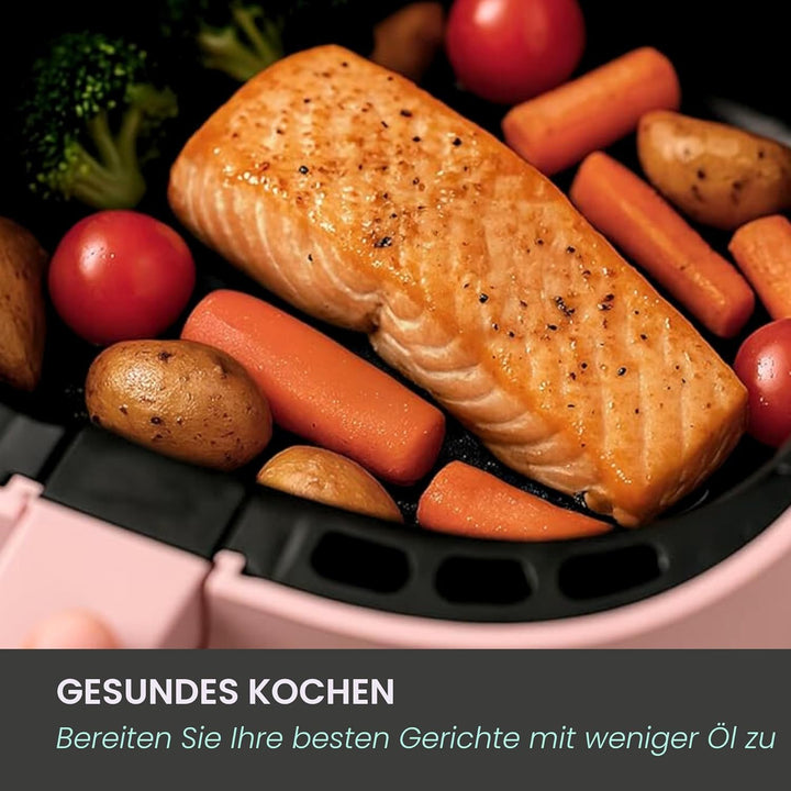 Jocca Heissluftfritteuse Sweet Line, 3,8L Fritteuse, 1450W, 8 Programme, LED Touchscreen, Timer, Ros