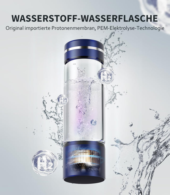 Hochwertige Wasserstoff Wasserflasche【24h stabile H₂-Aktivität & SPE-Technologie】【SilberTec 360° – 9