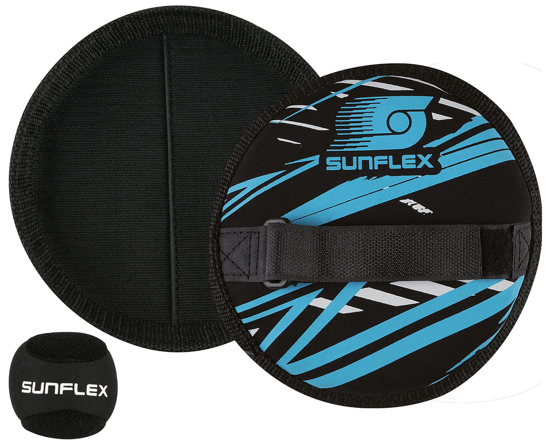Sunflex Neopren Sure Catch Set Action Pro mit zwei Schlägern und einem Ball in schwarz | Klettballsp