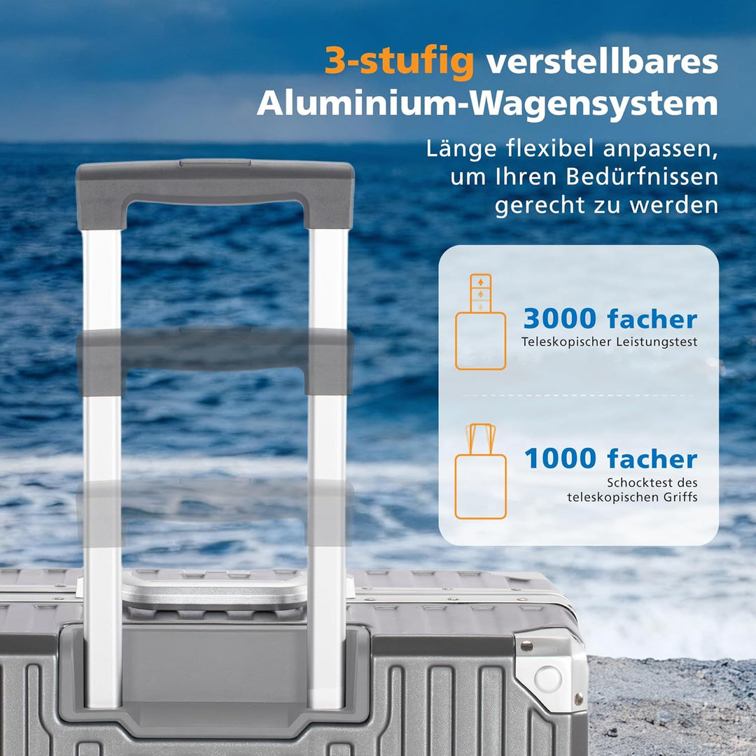 ALPHA CAMP Koffer Grösse XL Reisekoffer Leicht Hartschalenkoffer Polycarbonat 98L Luggage Suitcase m