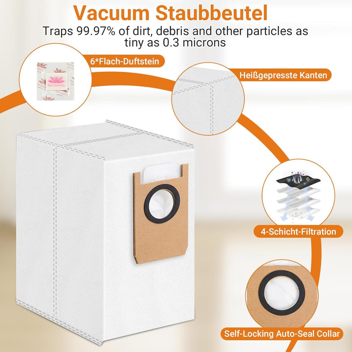 25 Stück Zubehörset für Eufy S1 Pro Saugroboter, 1 Hauptbürste, 1 Roller Wischtuchrolle, 4 Filter, 6