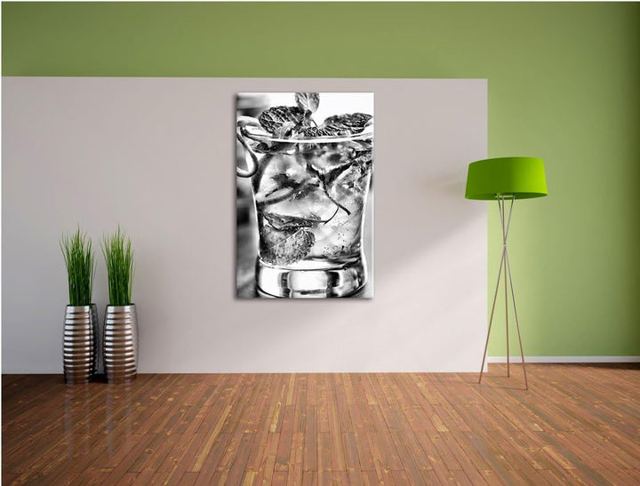 Cocktail mit Pfefferminz als Leinwandbild/Grösse: 100x70 / Wandbild/Kunstdruck/fertig bespannt, 100x