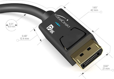 KabelDirekt – 8K DisplayPort Kabel & DP Kabel, mit spezieller A.I.S. Schirmung & offizieller VESA Ze