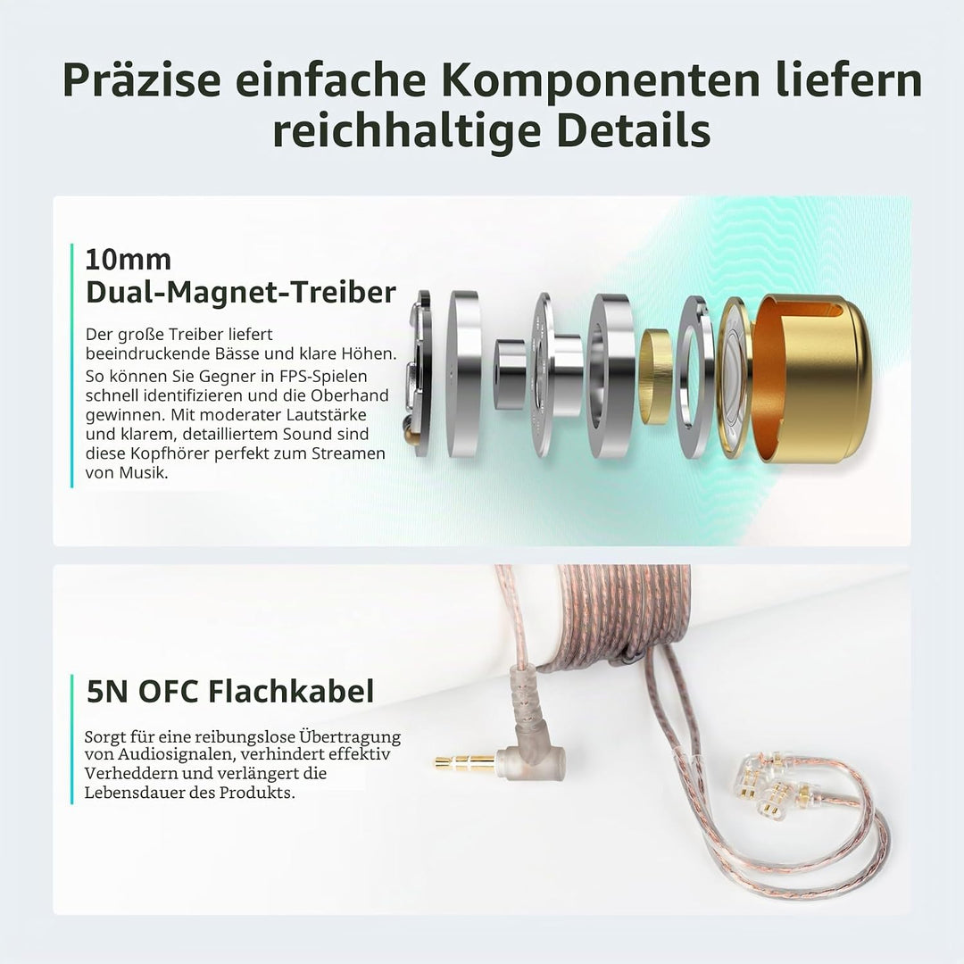 keephifi KZ EDX Pro KZ In Ear Monitoring, kabelgebunden, HiFi-Stereo-Kopfhörer KZ IEM kopfhörer, Dua