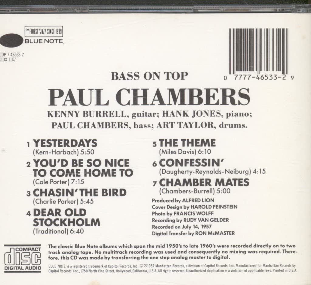 Bass on Top, Audio-CD