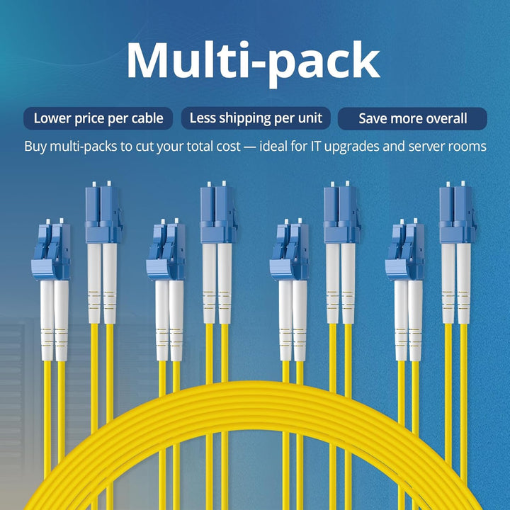 10Gtek [4 Stück] LC zu LC OS2 Singlemode Duplex 0.2-Meter, LWL Glasfaser Patchkabel Fibre Optic Patc