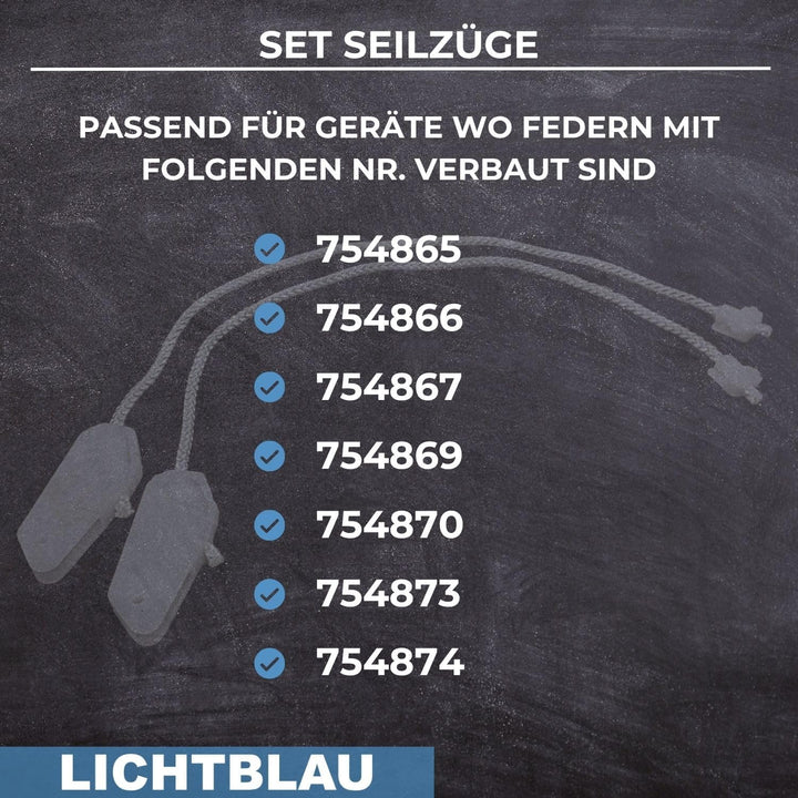 LICHTBLAU Seilzug Set 335mm für Geschirrspüler Türscharnier passend Bosch 611370 – Ersatzteil 006113