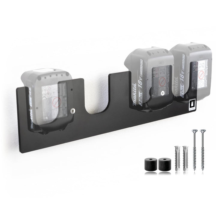 TAKE&GO Wandhalterung für 4x Makita Akkus 14,4 V / 18 V LXT – einzigartiges Design für platzsparende