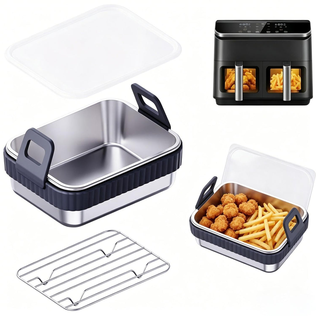 Edelstahl Backblech für Airfryer, hitze- &amp; kratzfest, spülmaschinenfest, universelles Zubehör für Co