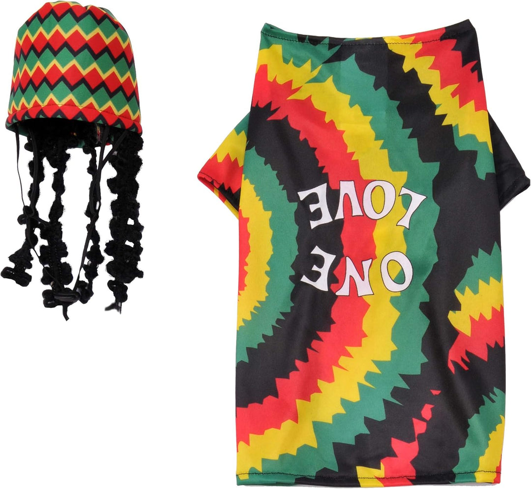 Rubies Rastafarian Haustierkostüm für Hunde oder Katzen, Grösse M Medium (Pack of 1), Medium (Pack o