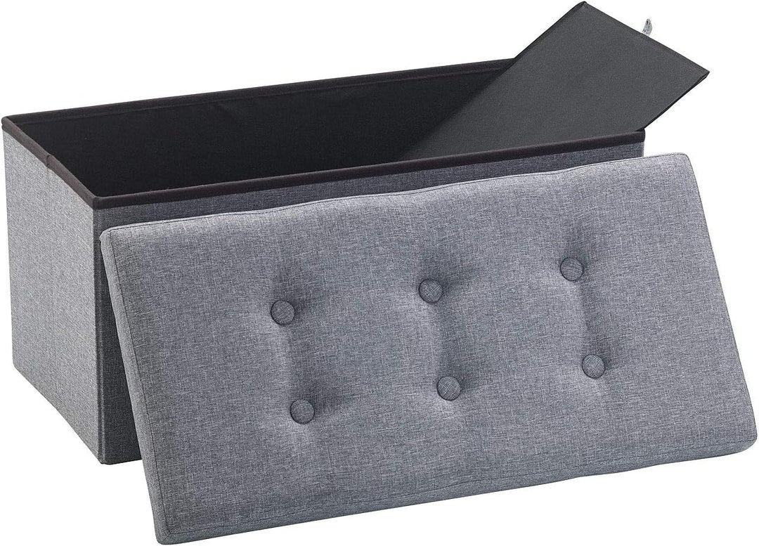infactory Hocker: 2er-Set Faltbare 2in1-Sitzbänke und -truhen, 80 l, bis 300 kg, grau (Sitz-Hocker,