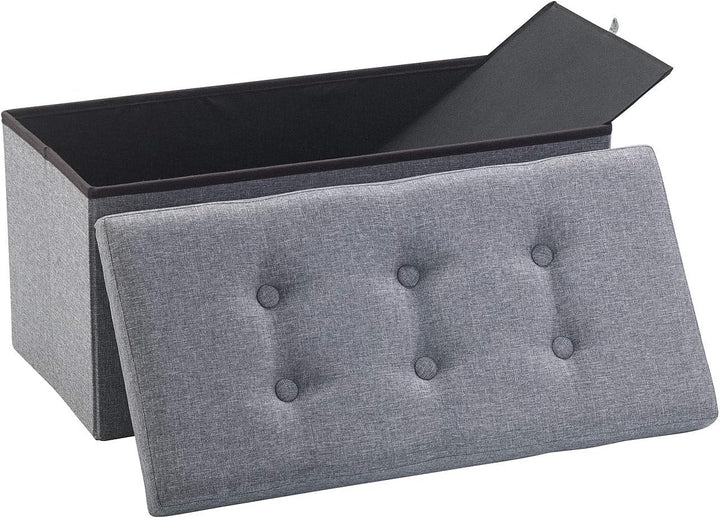 infactory Hocker: 2er-Set Faltbare 2in1-Sitzbänke und -truhen, 80 l, bis 300 kg, grau (Sitz-Hocker,