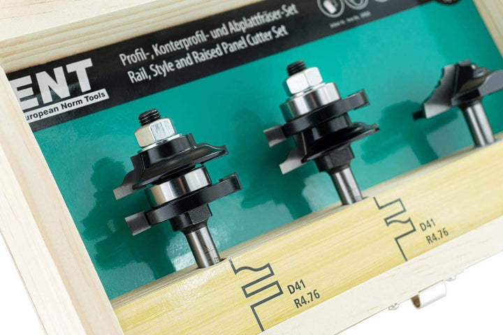 ENT 09008 3-tlg. HW Oberfräser Profil-Konterprofil Set mit Abplattfräser