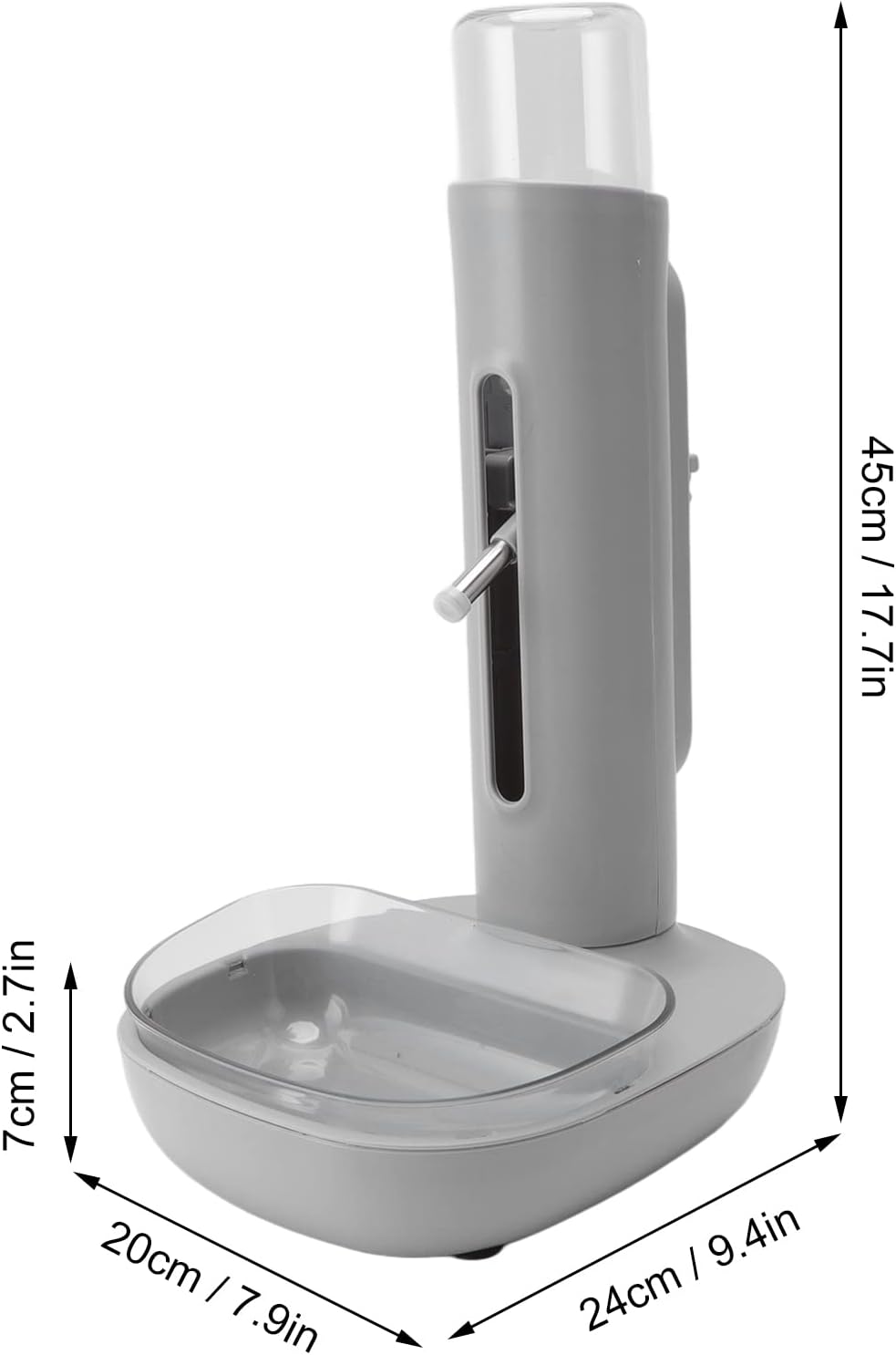 480 ml stehender Wasserspender für Haustiere, automatische Haustiertränke mit Futternapf, Hundewasse