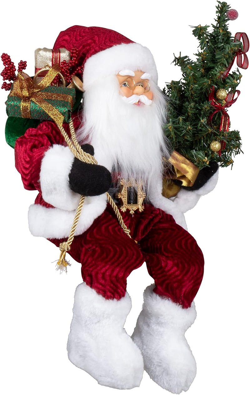Christmas Paradise Sitzender Weihnachtsmann 45cm Deko-Figur Kantenhocker Santa Nikolaus (Modell Knud
