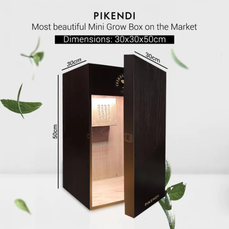 Bonsanto Pikendi Premium Schwarz Mini Grow Box, Komplett Set mit leisem Aktivkohlefilter & 35W LED,