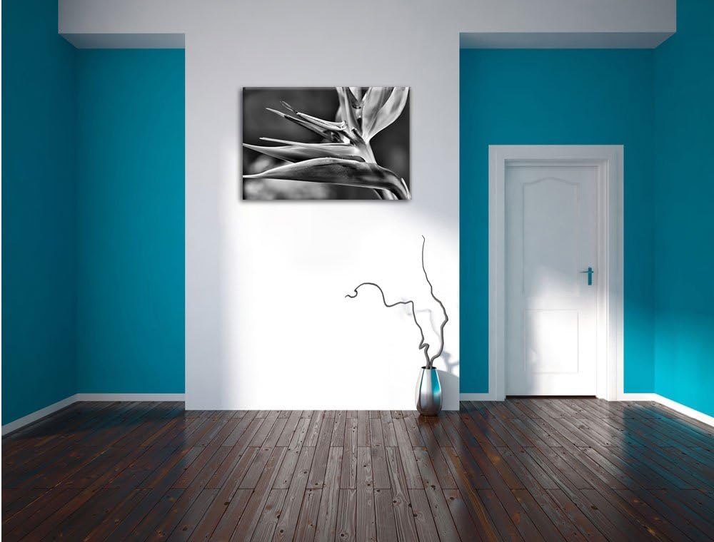 Pixxprint Tropische Blume / 100x70cm Leinwandbild bespannt auf Holzrahmen/Wandbild Kunstdruck Dekora