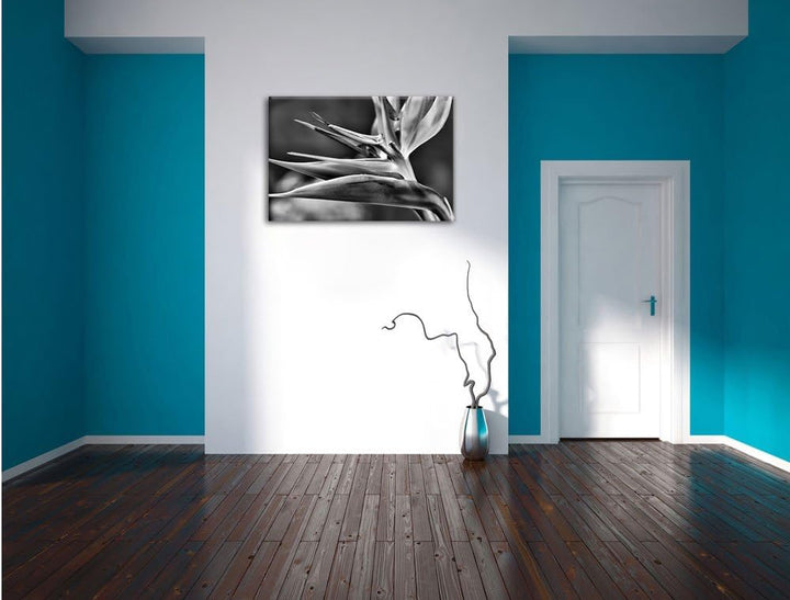 Pixxprint Tropische Blume / 100x70cm Leinwandbild bespannt auf Holzrahmen/Wandbild Kunstdruck Dekora