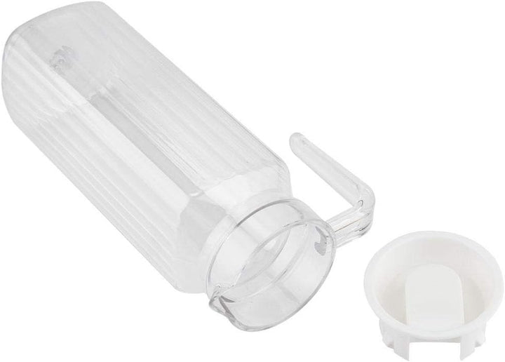 Acryl-Krug mit Deckel und Griff, gerippt, gestreift, Saftflasche, Kunststoff, Trinkgeschirr, Wasser,