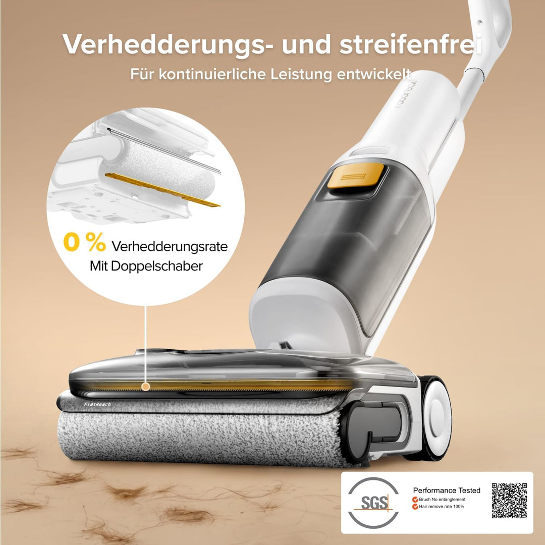 roborock F25 GT Gen 2 Set Nass-Trockensauger, 20.000 Pa Akkusauger mit Wischfunktion, 180° Lay-Flat