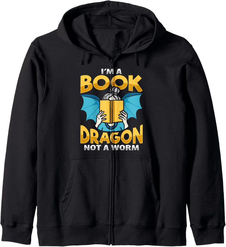 Bücherwurm Buch Drachen Design für einen Bibliophilen Buchnerd Kapuzenjacke