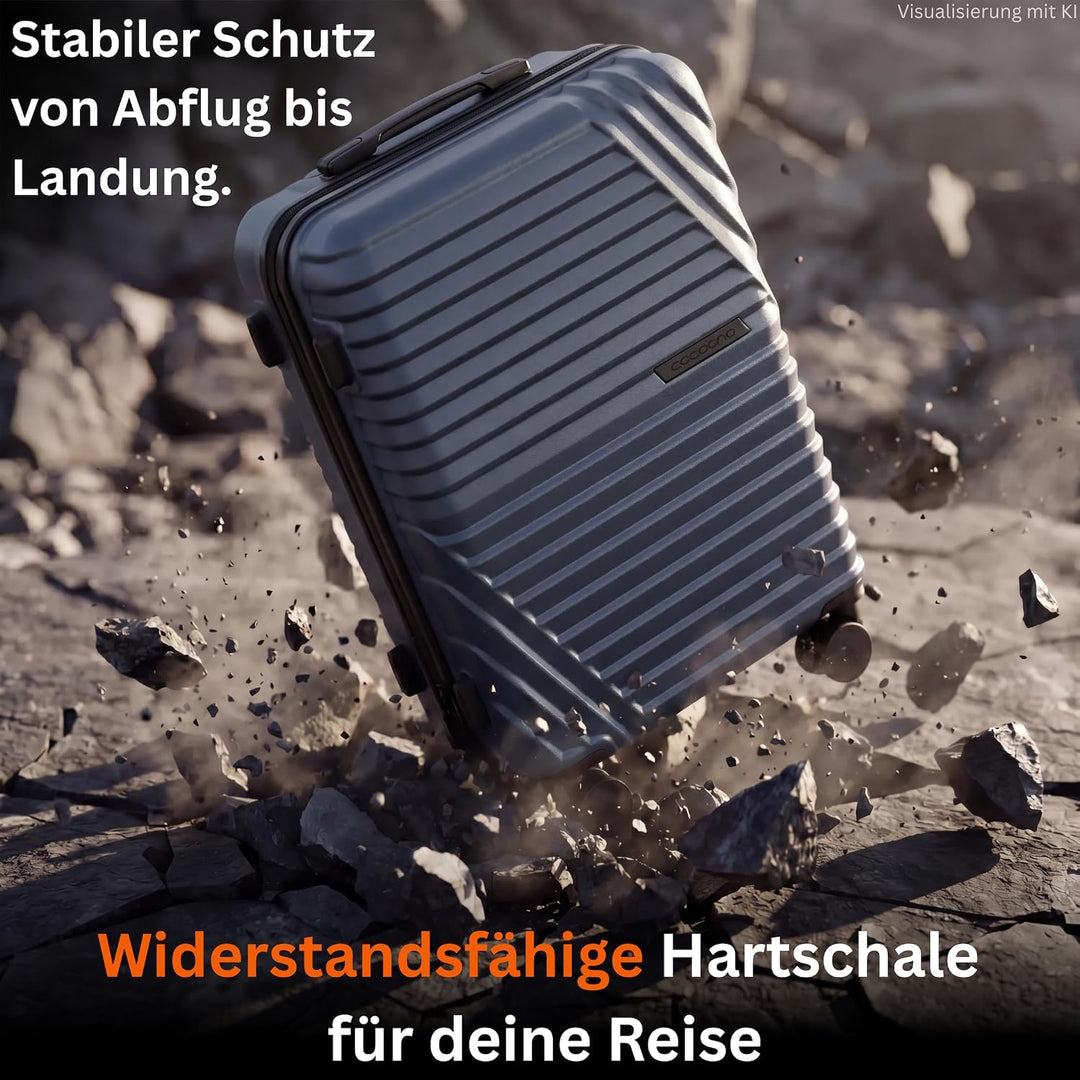 Cocoono Premium Handgepäck Koffer 55x40x20cm - passend für Ryanair, Lufthansa, Eurowings und co. I 3