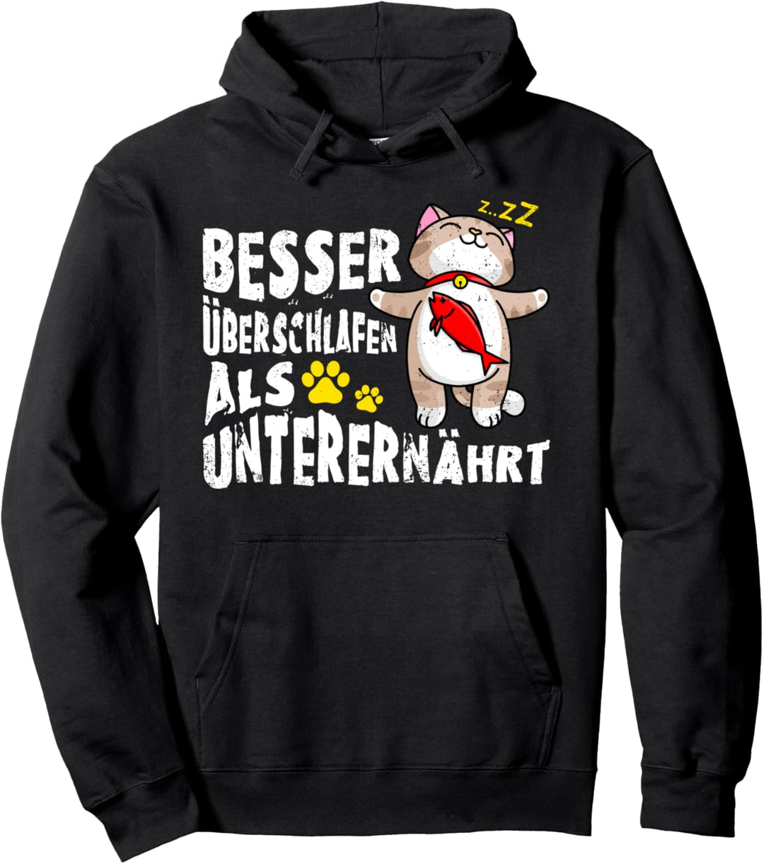 Schlafshirt Katze, lustig, Pyjama Shirt Pullover Hoodie