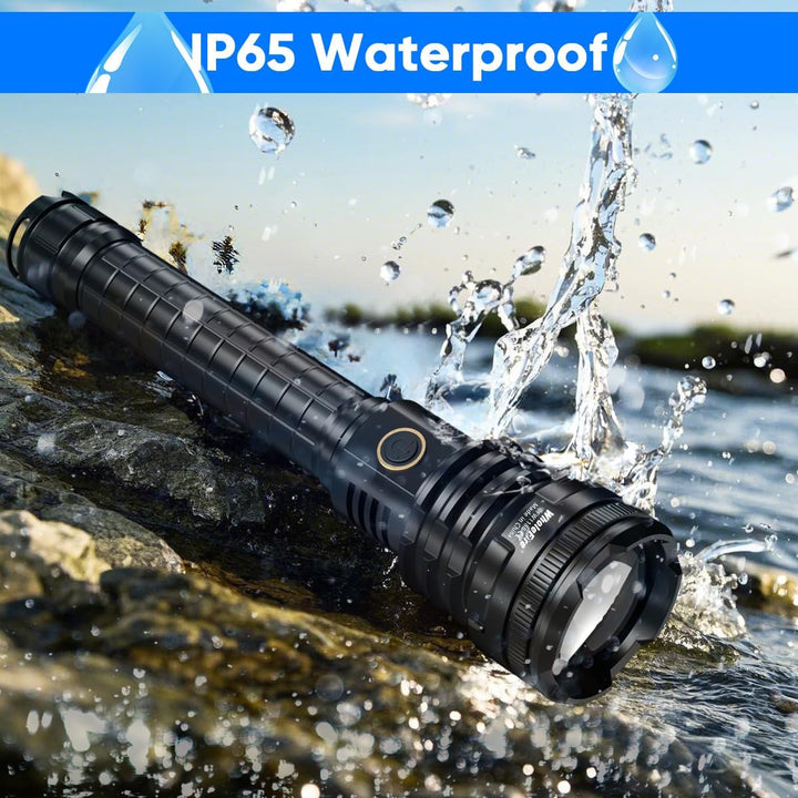 LED Taschenlampe Extrem Hell 90000 Lumens XHP90 USB Wiederaufladbar mit Batterieanzeige, 5 Modi wass