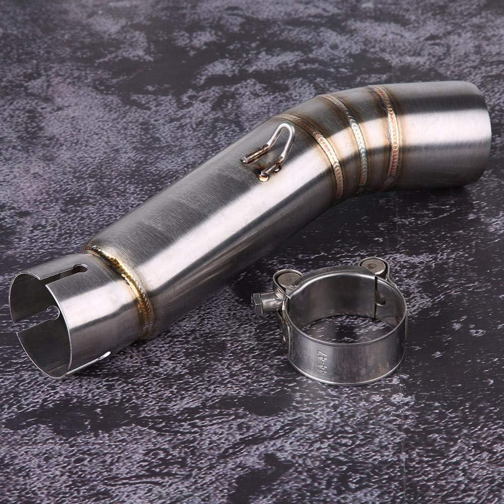 Jadeshay 51mm Auspuff Mittelrohr, Motorrad Slip-on Auspuff Mittleres Edelstahl Auspuffrohr Schalldäm