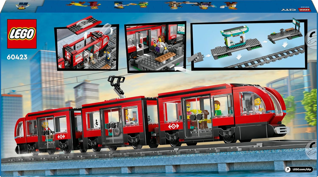 LEGO City Strassenbahn mit Haltestelle, Geschenkidee für Fans von Fahrzeug-Spielzeug ab 7 Jahren, mi