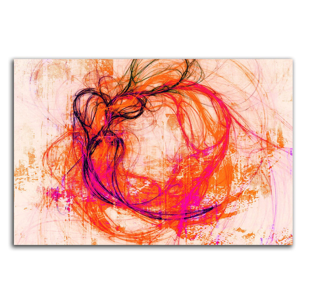 Der Mustermix pink orange Abstraktes Bild auf Leinwand Abstrakt114_cm_dekoratives LeinLeinwandbild L
