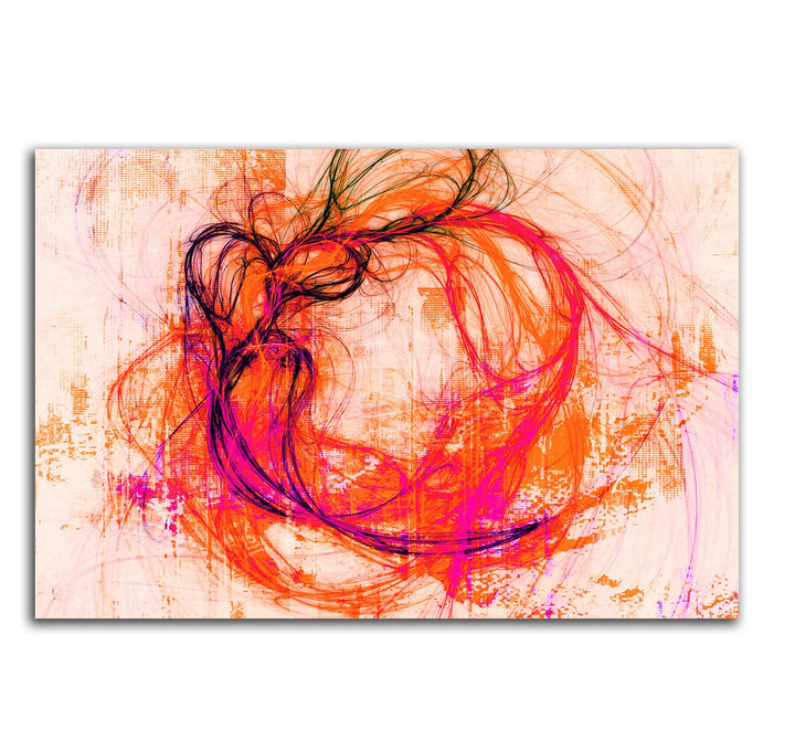 Der Mustermix pink orange Abstraktes Bild auf Leinwand Abstrakt114_cm_dekoratives LeinLeinwandbild L
