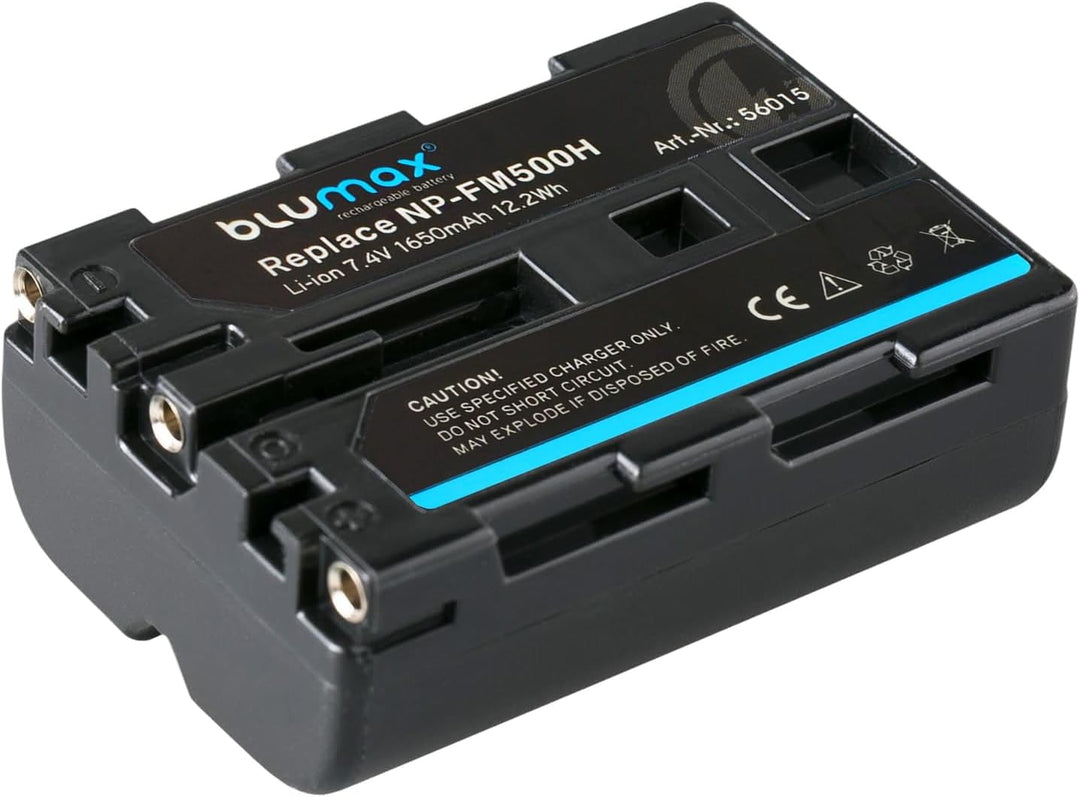 Blumax 2X NP-FM500H (1650mAh) Akku kompatibel mit Sony Alpha A57 A58 A65 A65V A68 A77 A77V A99 A99 I