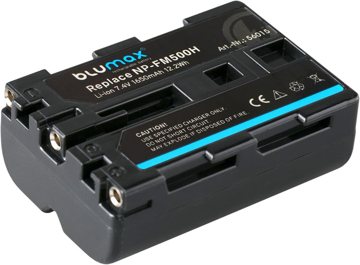 Blumax 2X NP-FM500H (1650mAh) Akku kompatibel mit Sony Alpha A57 A58 A65 A65V A68 A77 A77V A99 A99 I